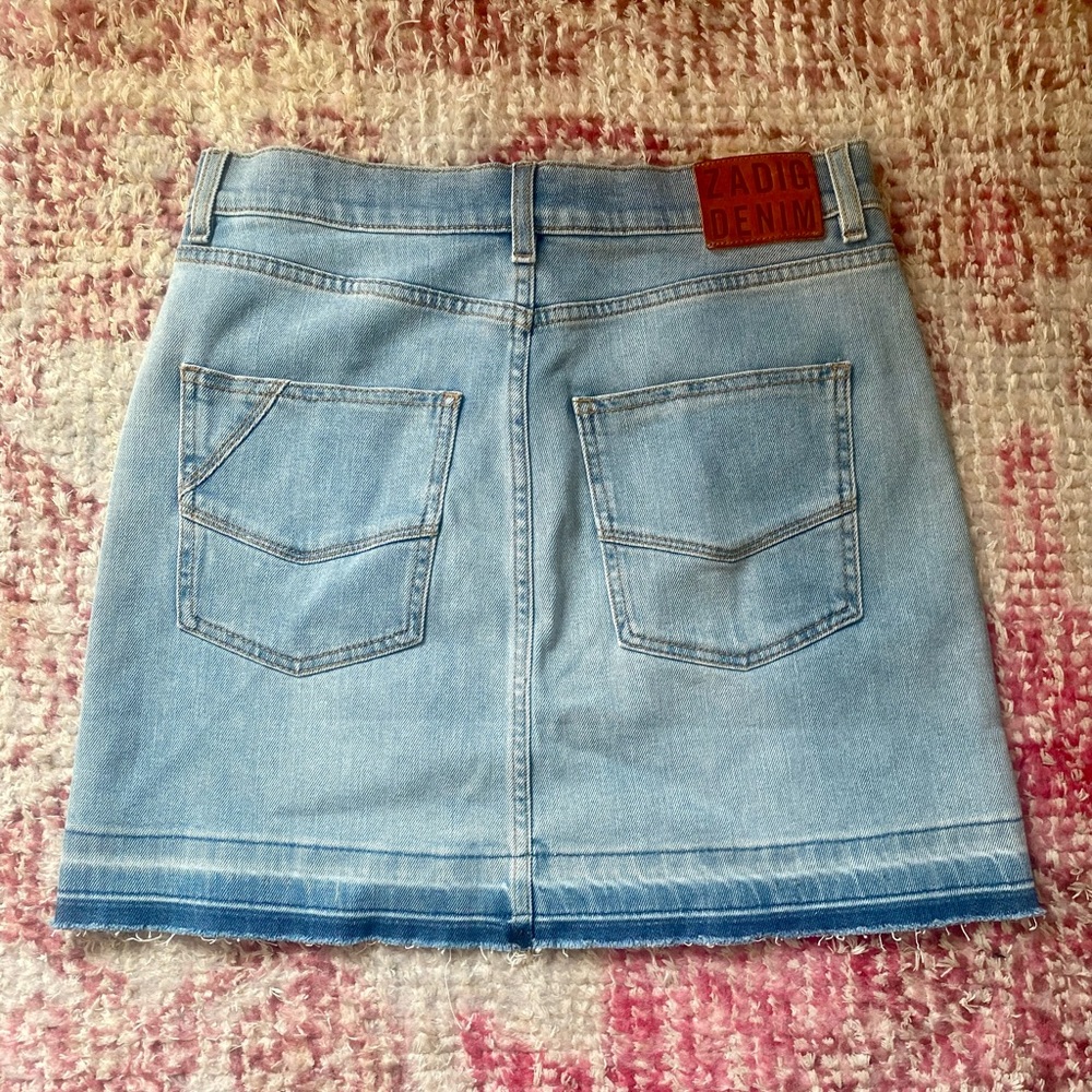 Zadig & Voltaire Light Blue Denim Mini Skirt
